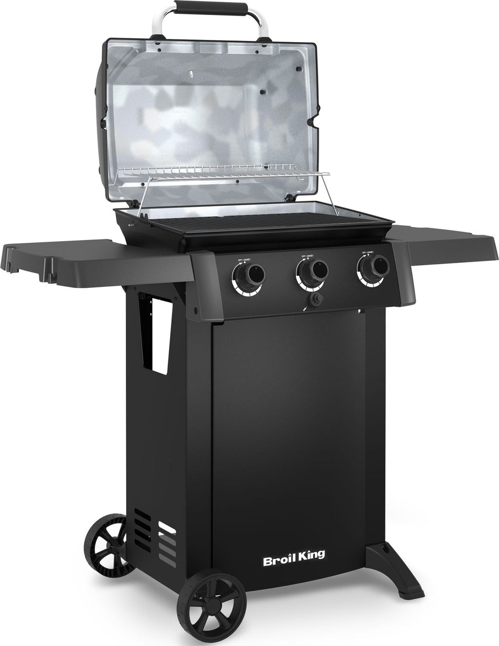 Sidebord og kroker på Gassgrill GEM 310 Shadow 3 brennere modell 2026 - Broil King