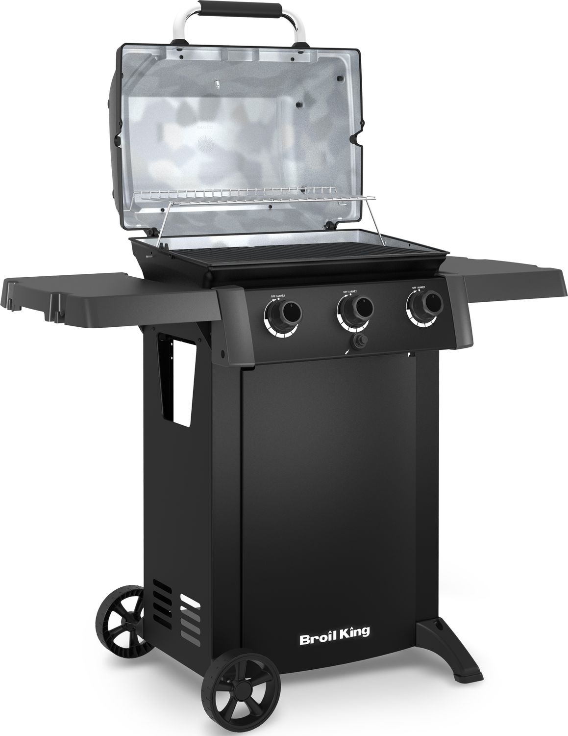 Sidebord og kroker på Gassgrill GEM 310 Shadow 3 brennere modell 2026 - Broil King