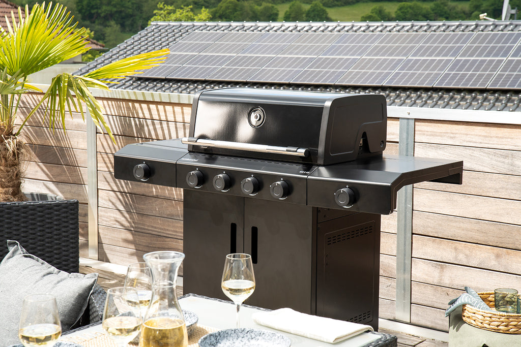 Gassgrill HEAT C-435 RB 4 brennere Blazing Zone med grilltrekk bakside