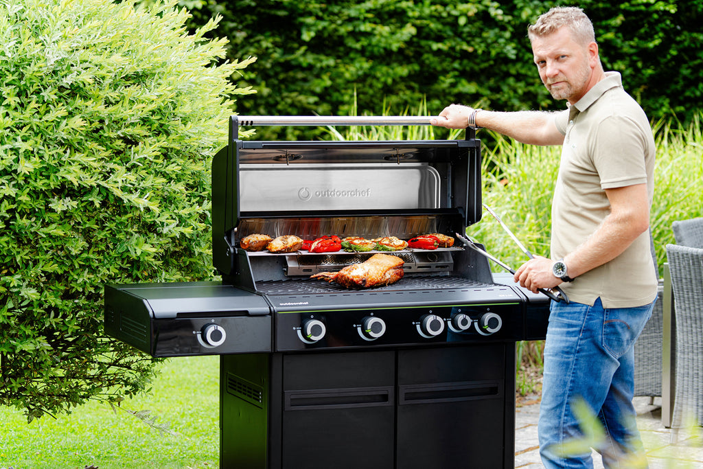 Gassgrill HEAT X-445 RB 4 brennere med bakbrenner bakside