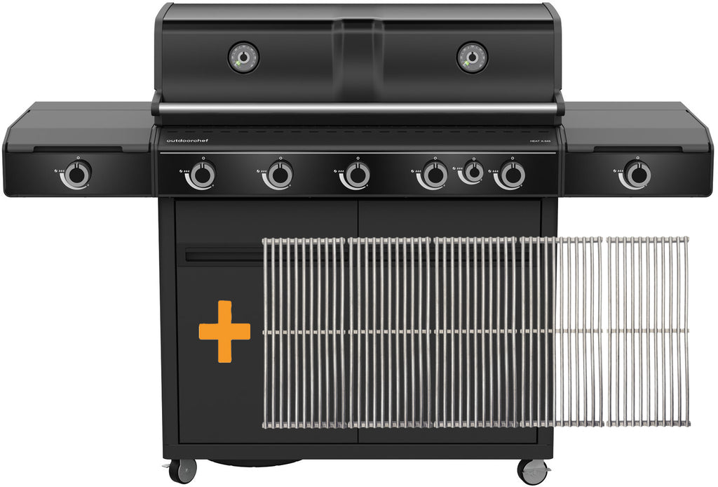 Gassgrill HEAT X-545 RB med rustfritt stål rist-sett forfra