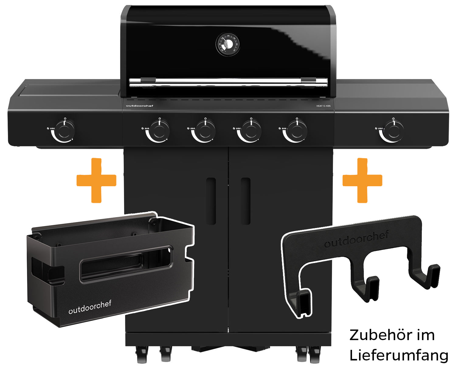Nærbilde av den infrarøde Blazing Zone bakbrenner på Gassgrill HEAT C-435 RB