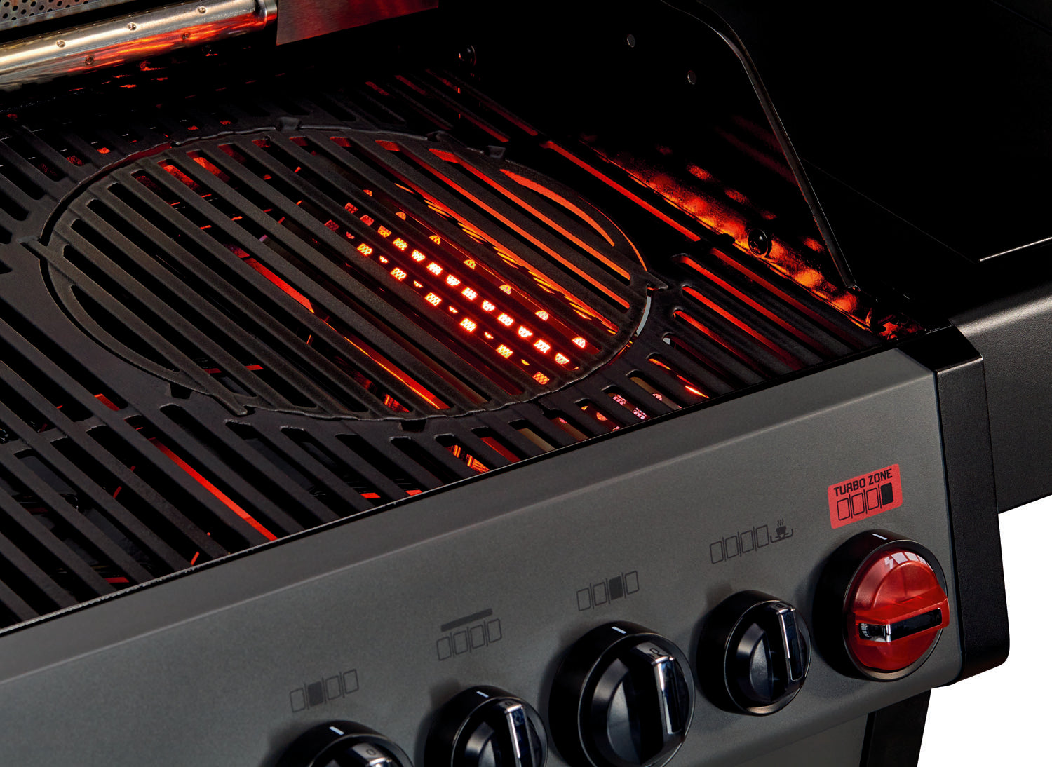 Detalj av kontrollpanel på Gassgrill Hyde 4 SIKR Turbo 4 brennere med bakbrenner - Enders