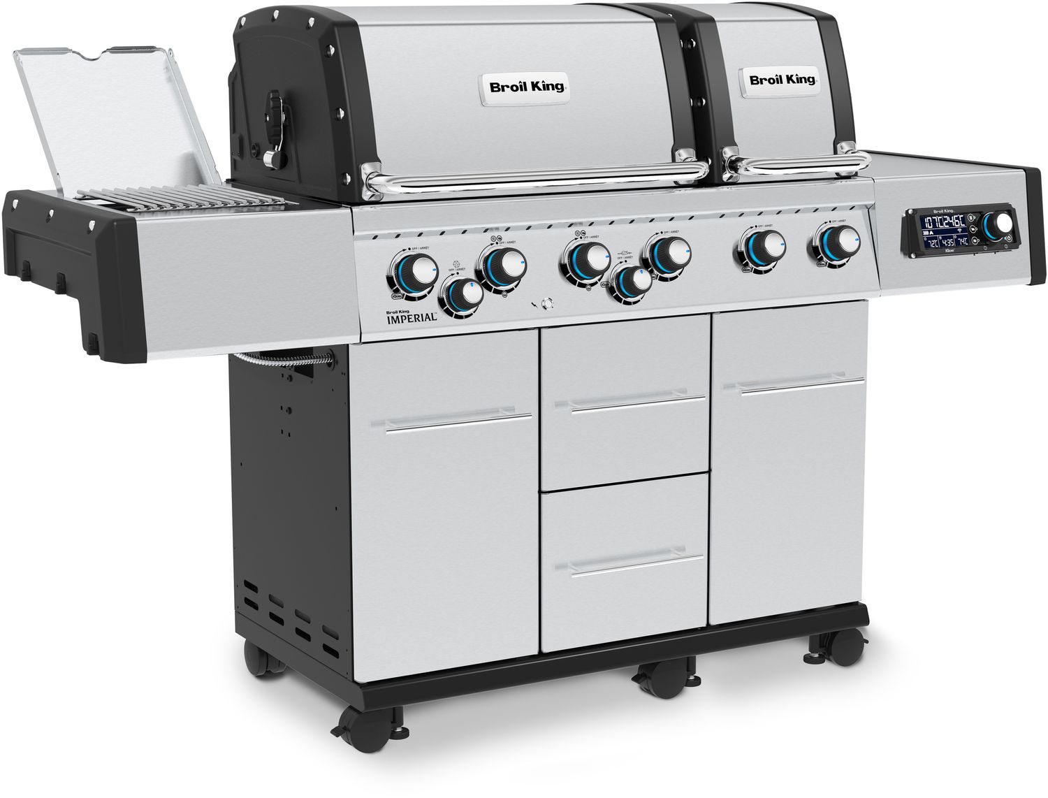 Detalj av Flav-R-Cast rustfri støpejernsrist på Gassgrill Imperial QS 690 IR