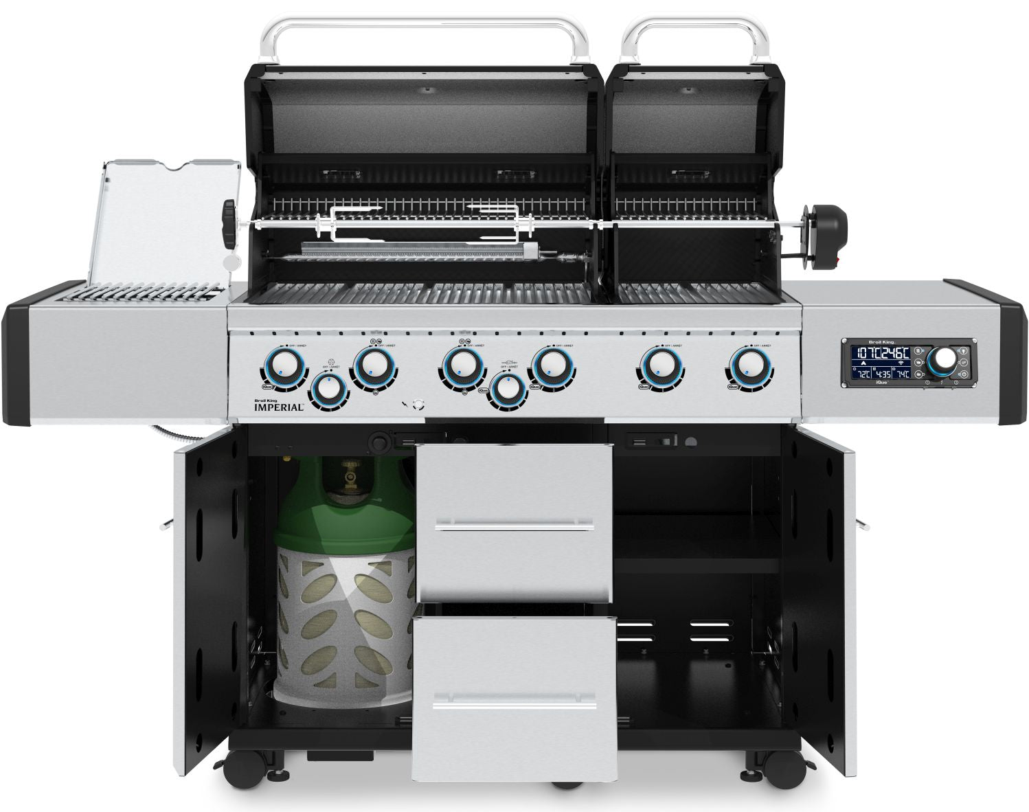 Montert Gassgrill Imperial QS 690 IR Smart Grill med iQue med åpen lokk