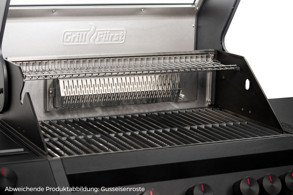 Sideribrenner på Gassgrill Independence P830E dobbelt kammer 8 brennere
