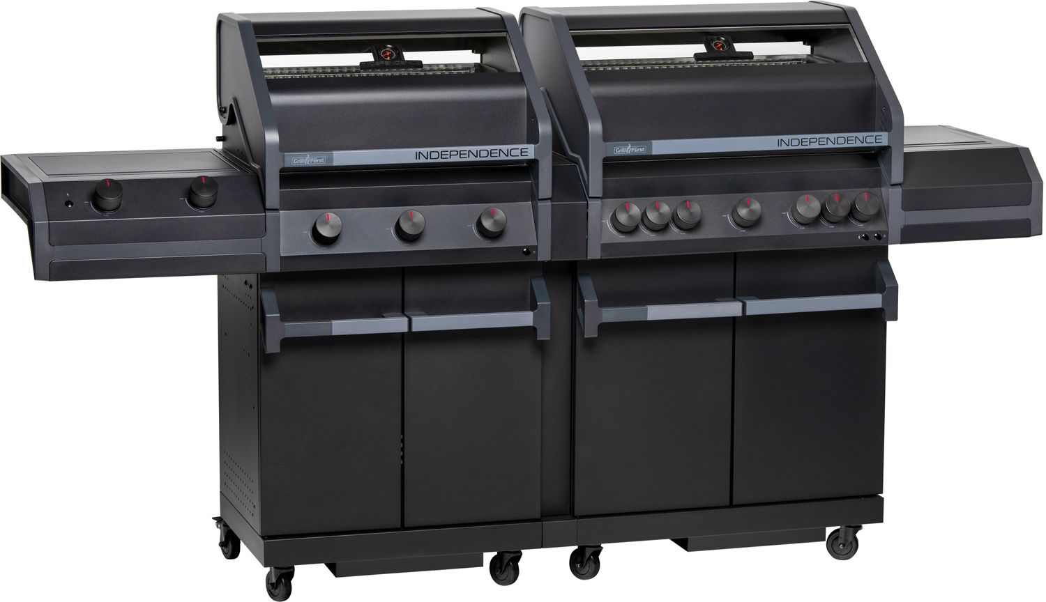 Oversikt over doble garkammer på Gassgrill Independence P830E dobbelt kammer 8 brennere