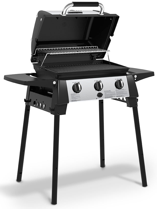 Gassgrill Porta Chef 320 portabel 3 brennere støpejern med sammenleggbare sider