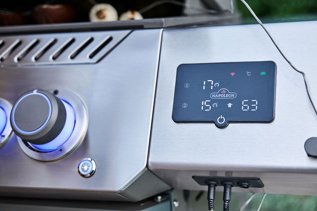 Gassgrill Prestige 500 Connected Sizzle Zone 4 brennere svart bakside