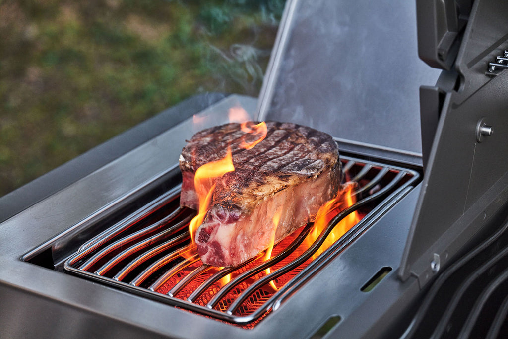 Infrarød Sizzle Zone på Gassgrill Prestige 500 Connected rustfritt stål