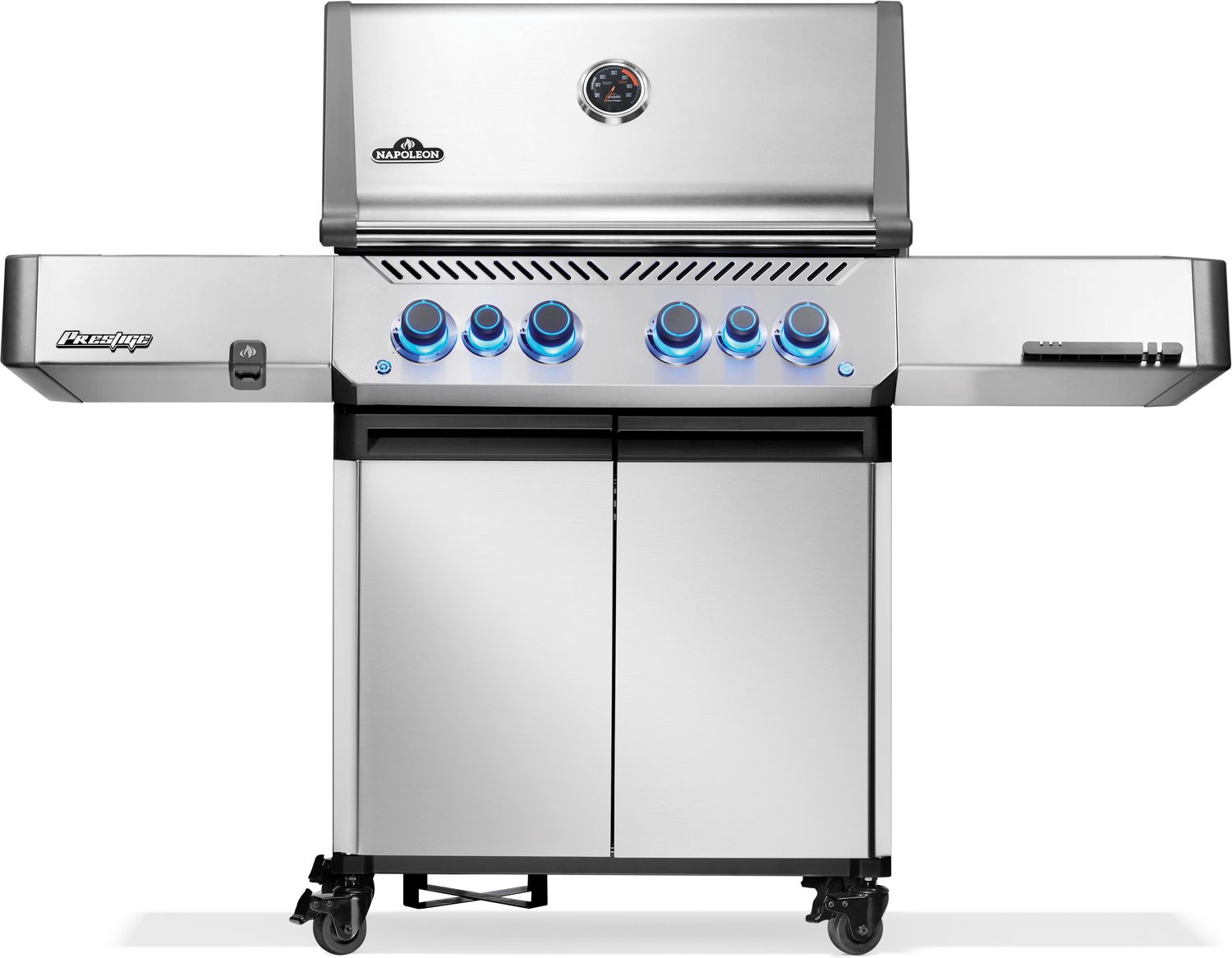 Gassgrill Prestige 500 rustfritt stål med Sizzle Zone forfra