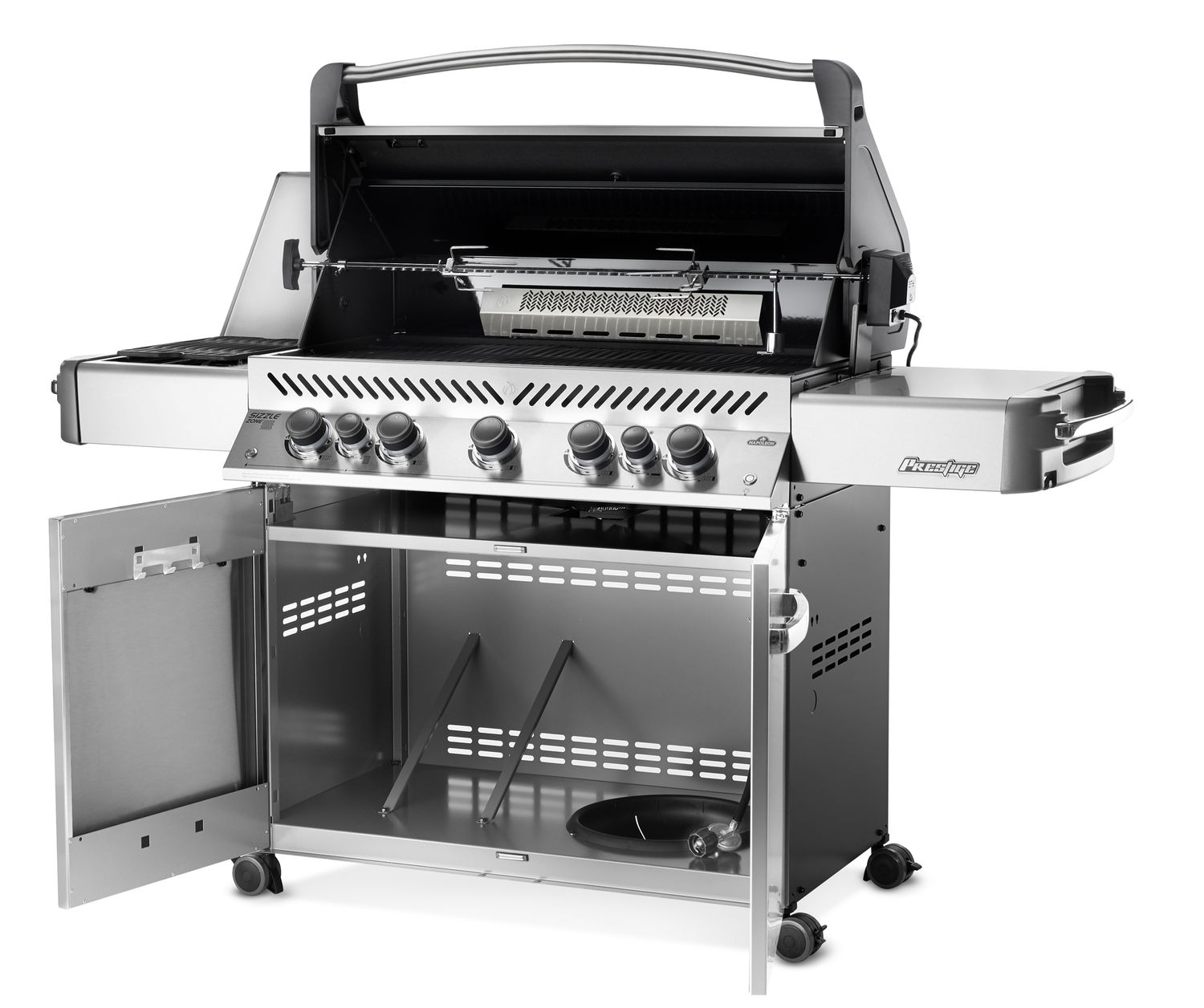 Detalj av Jetfire tenningssystem på Gassgrill Prestige 665 rustfritt stål 5 brennere Sizzle Zone 2025 - Napoleon