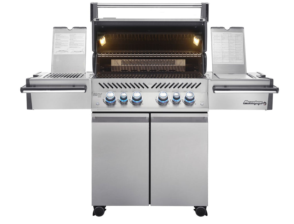 Gassgrill Prestige PRO 500 rustfritt stål med dreiespidd bakside