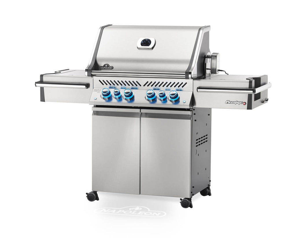 Montert Gassgrill Prestige PRO 500 rustfritt stål med dreiespidd utendørs