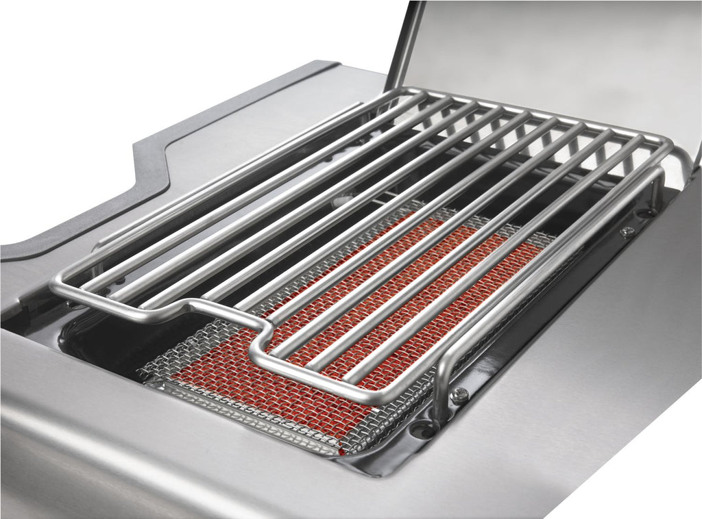 Sidebrenner på Gassgrill Prestige PRO 500 rustfritt stål med dreiespidd