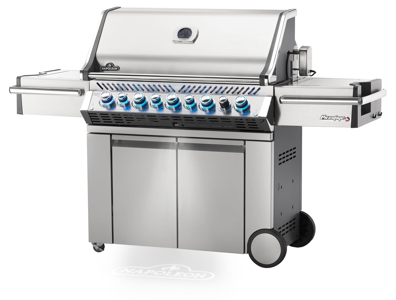 Nærbilde av Sizzle Zone infrarød brenner på Gassgrill Prestige PRO 665 rustfritt stål med dreiespidd 2025 - Napoleon
