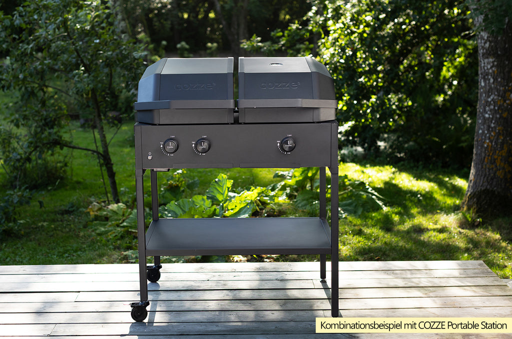 Montert Gassgrill Quattro 900 4-i-1 grill plancha pizzaovn Cozze i uterom