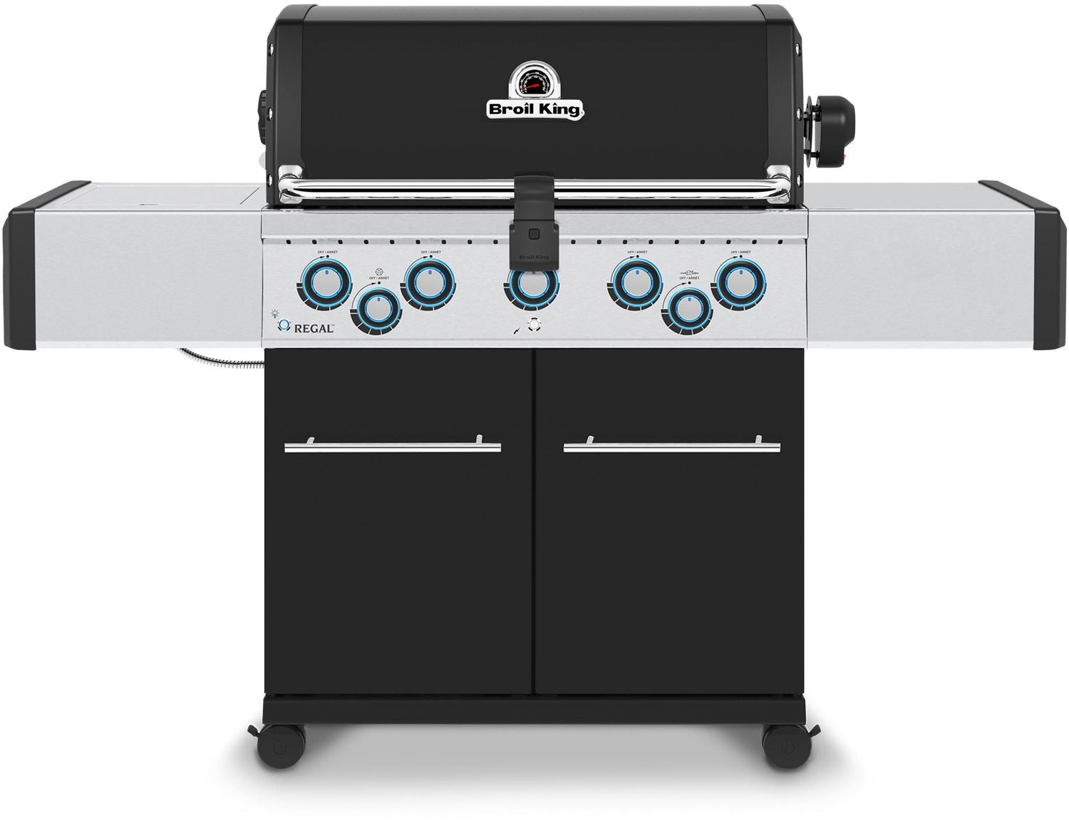 Gassgrill Regal 590 Black 5 brennere med dreiespidd forfra