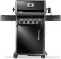 Gassgrill Rogue 425 all black med sidebrenner og bakbrenner forfra