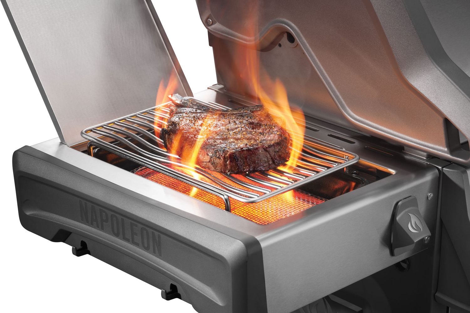 Montert Gassgrill Rogue PRO 425 rustfritt stål inkl. plancha med åpnet lokk