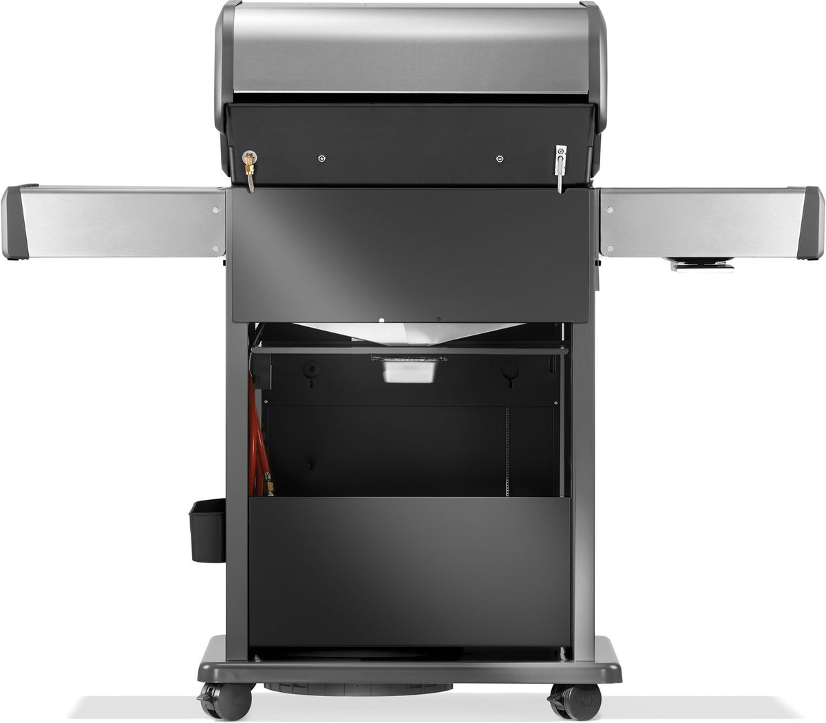 Oversikt over grillflate med inkludert rustfri stålplancha på Gassgrill Rogue PRO 425