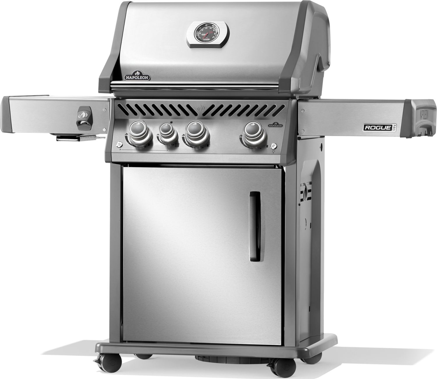 Gassgrill Rogue PRO 425 rustfritt stål med Sizzle Zone med åpen lokk