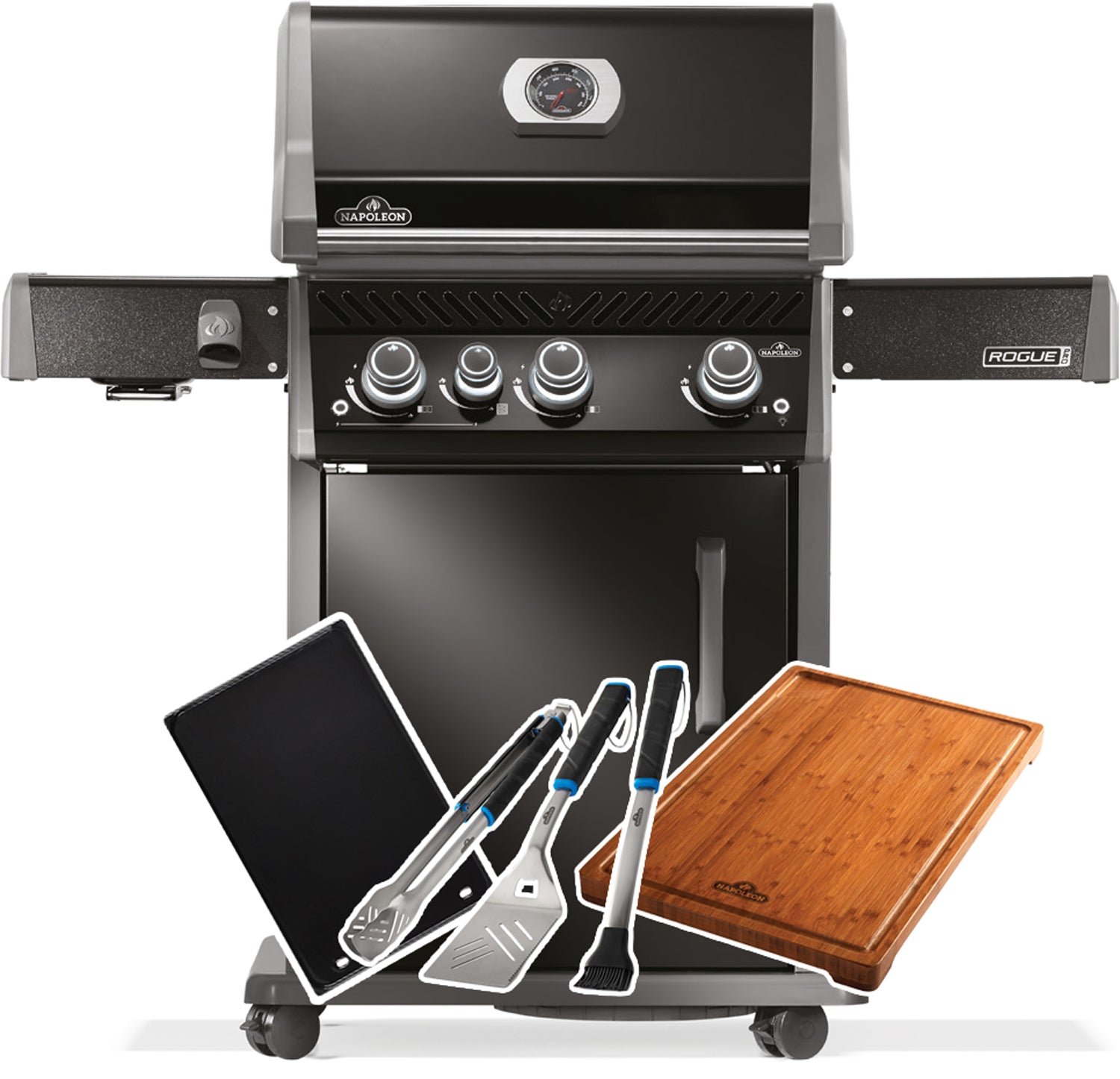 Gassgrill Rogue Pro 425 Sizzle Zone 3 brennere støpejern forfra