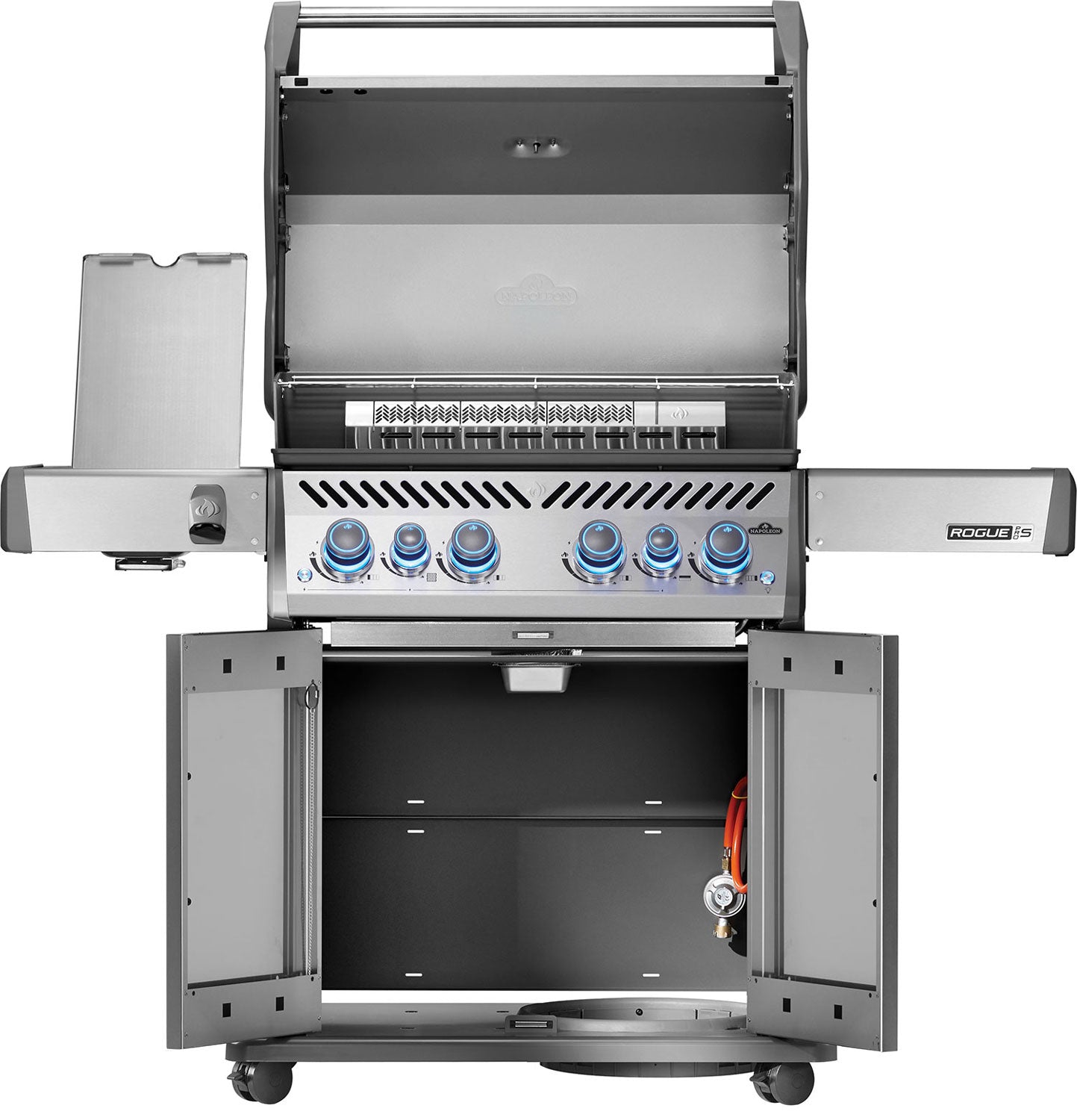 Nærbilde av kontrollbrytere på Gassgrill Rogue PRO-S 525 rustfritt stål Sizzle Zone Napoleon