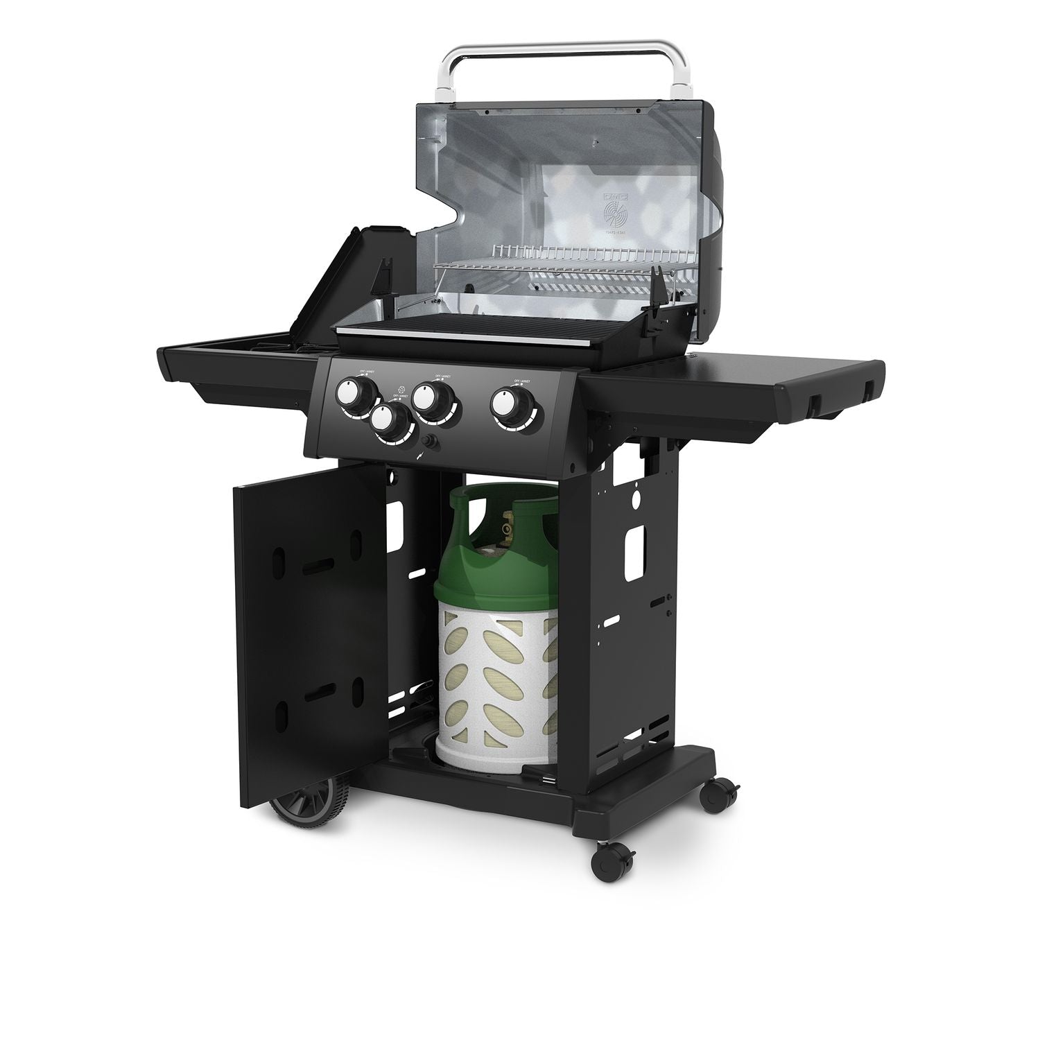 Montert Gassgrill Royal 340 Shadow med sidebrenner og grilltrekk