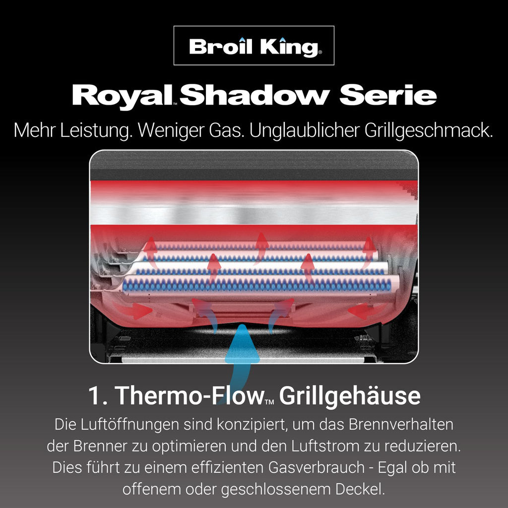 Sidebrenner og sammenleggbart sidebord på Gassgrill Royal 390 Shadow