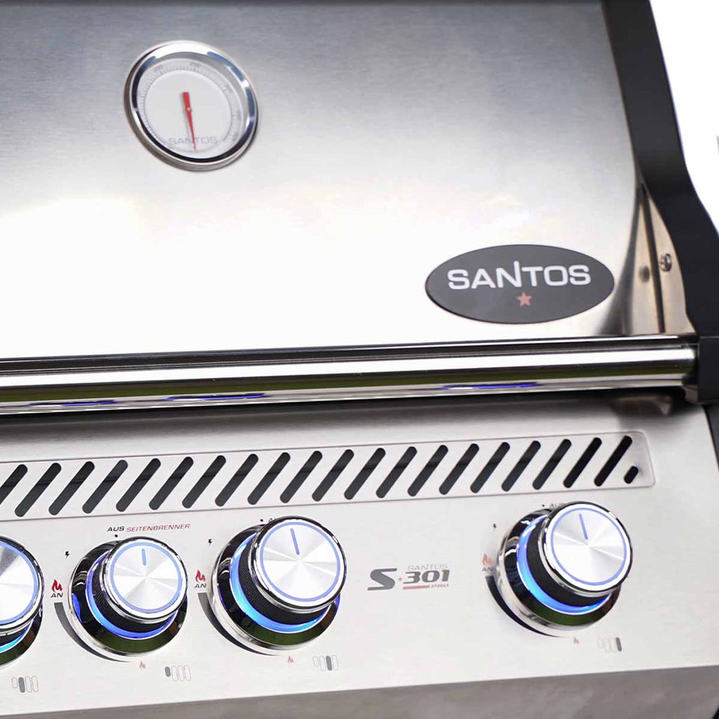 Montert sidebrenner på Gassgrill S-301 Pro rustfritt stål 3 brennere sidebrenner