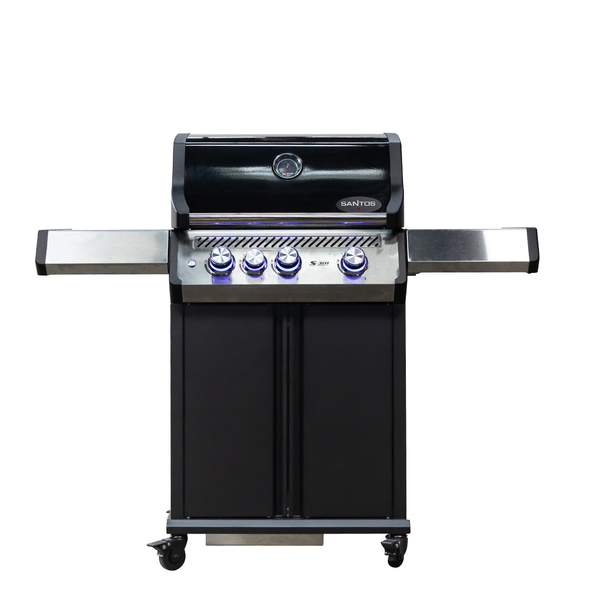 Detaljbilde av grillristene på Gassgrill S-301 Pro svart 3 brennere sidebrenner