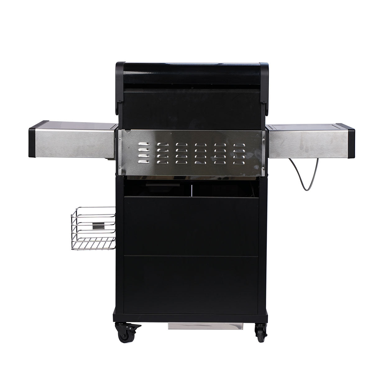 Montert Gassgrill S-301 Pro svart 3 brennere sidebrenner i bruk