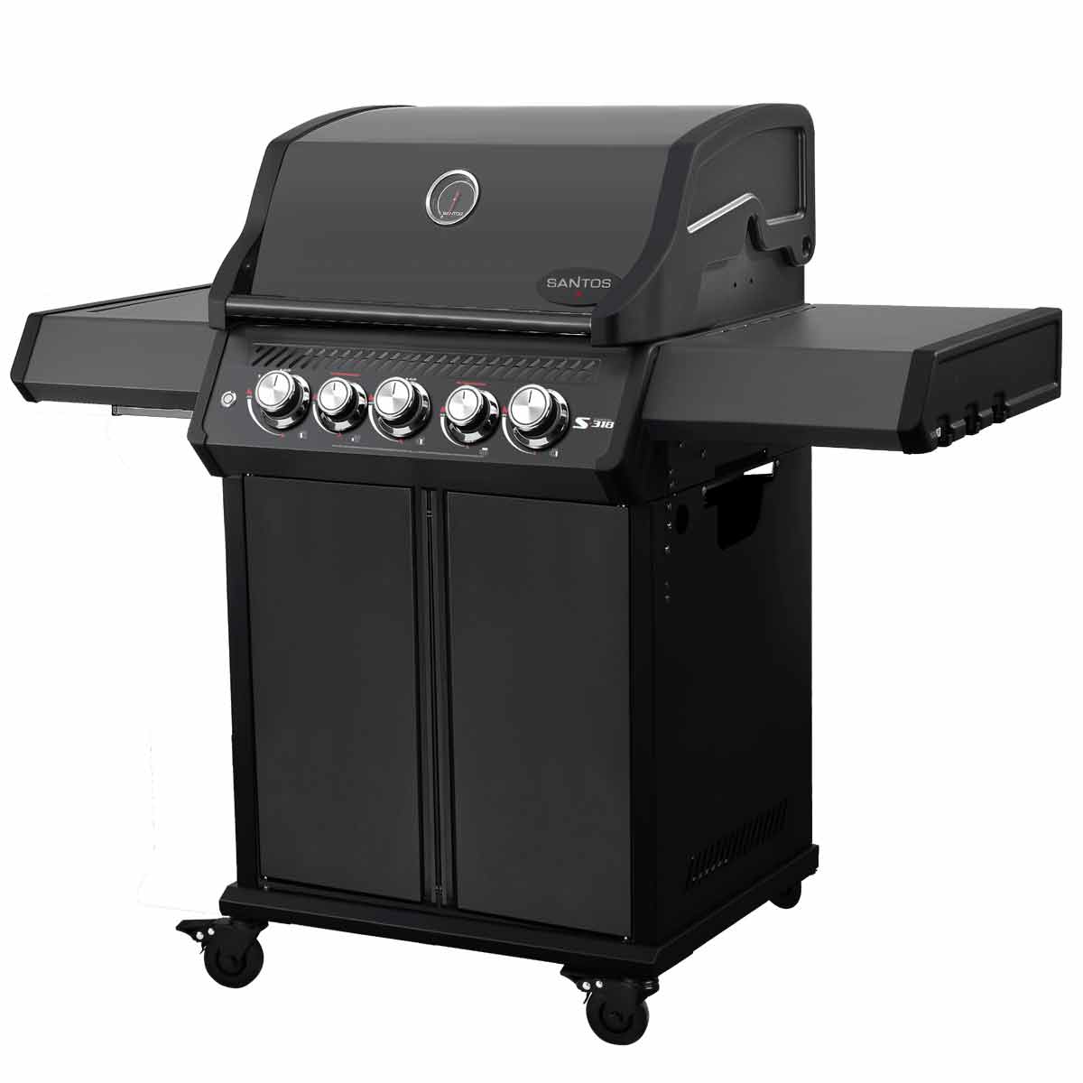 Sidebrenner på Gassgrill S-318 Pro All Black 3 brennere sidebrenner og bakbrenner