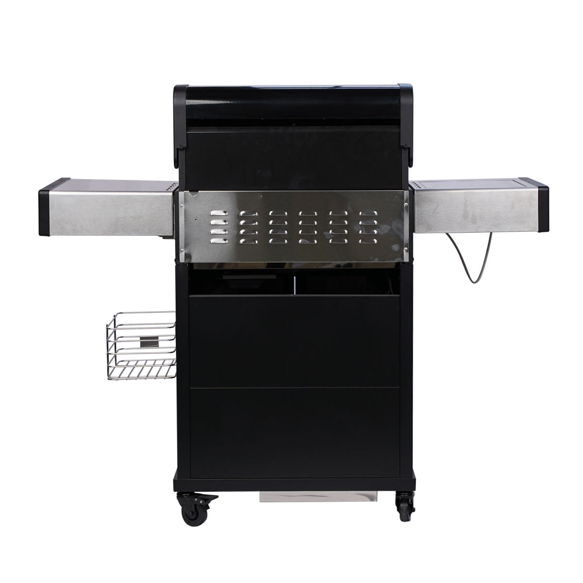 Gassgrill S-318 Pro rustfritt stål 3 brennere bakbrenner bakside