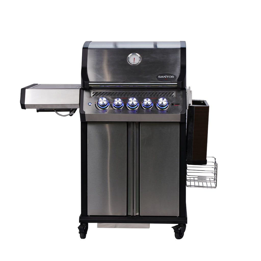 Gassgrill S-318 Pro rustfritt stål 3 brennere bakbrenner detalj av knotter