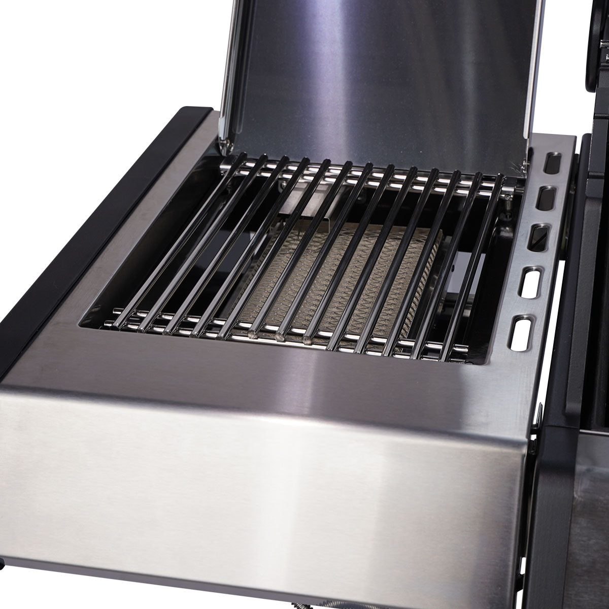 Gassgrill S-318 Pro rustfritt stål 3 brennere bakbrenner under oppbevaringsskap