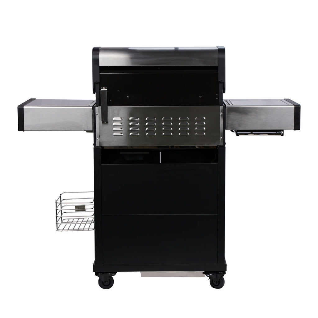 Bakbrenner på Gassgrill S-318 Pro rustfritt stål 3 brennere bakbrenner