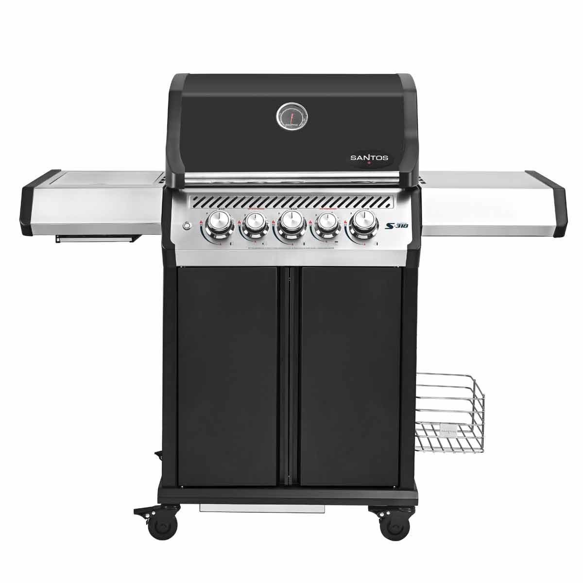 Montert Gassgrill S-318 Pro svart 3 brennere med bakbrenner bundle i hage