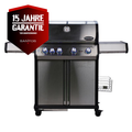 Gassgrill S-401 Pro rustfritt stål 4 brennere sidebrenner forfra