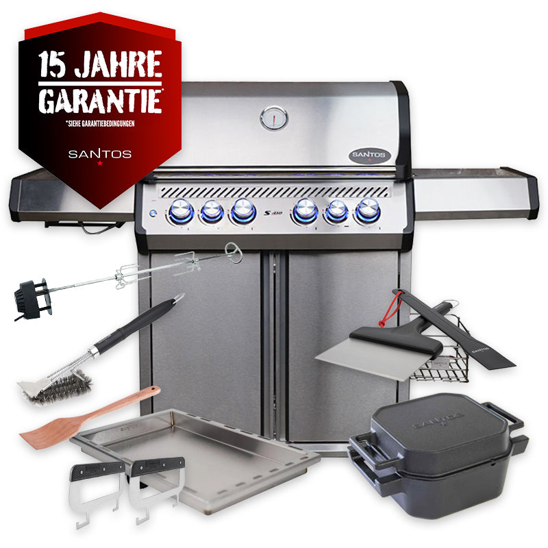 Gassgrill S-418 Pro TST rustfritt stål forfra