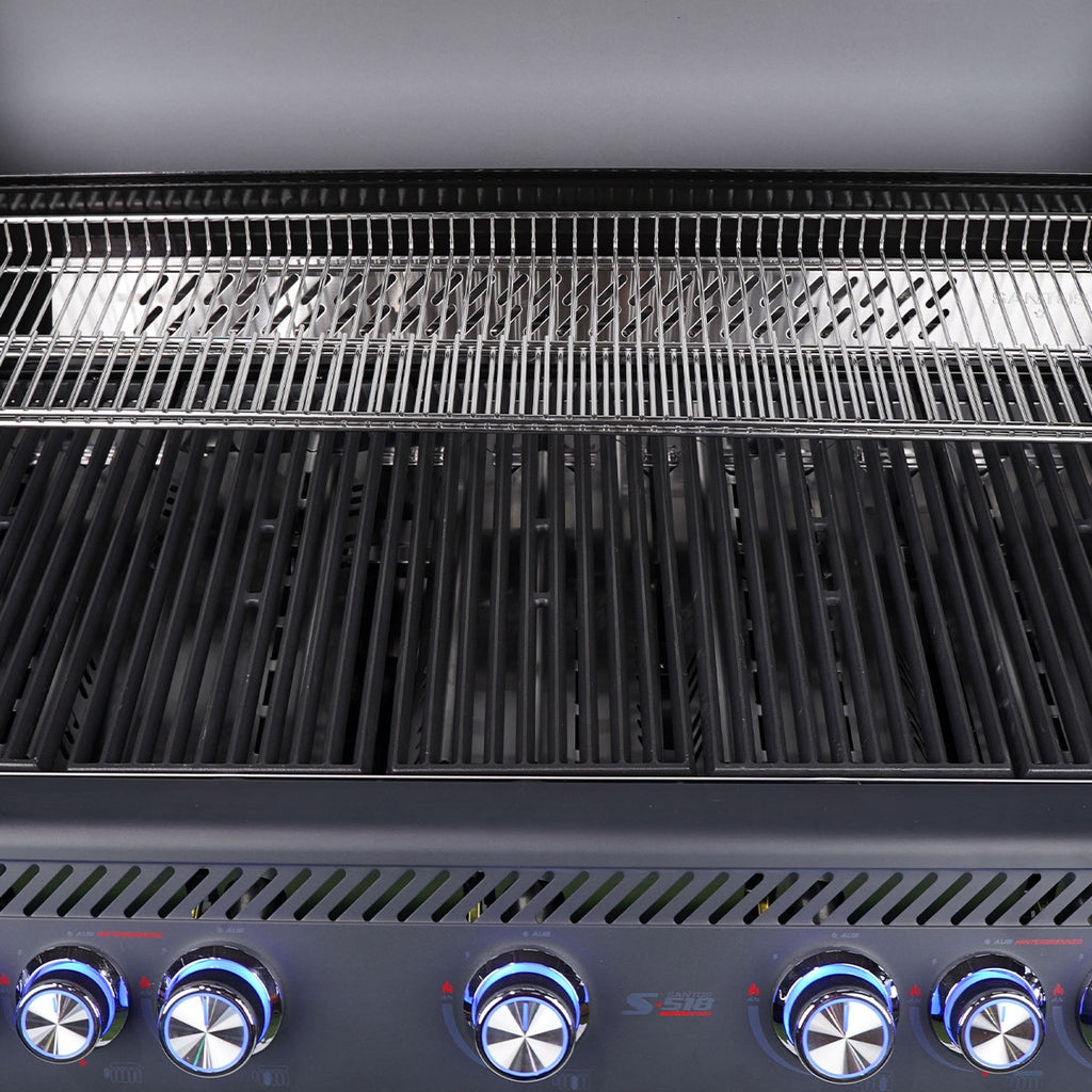 Gassgrill S-518 PRO All Black 5 brennere sidebrenner bakbrenner - SANTOS