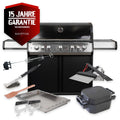Gassgrill S-518 Pro svart 5 brennere sidebrenner bakbrenner front