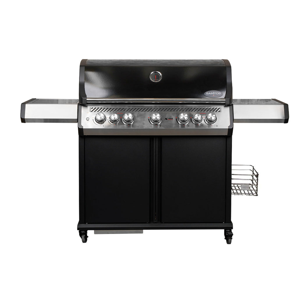 Detalj av grillrist på Gassgrill S-518 Pro svart 5 brennere sidebrenner bakbrenner - SANTOS