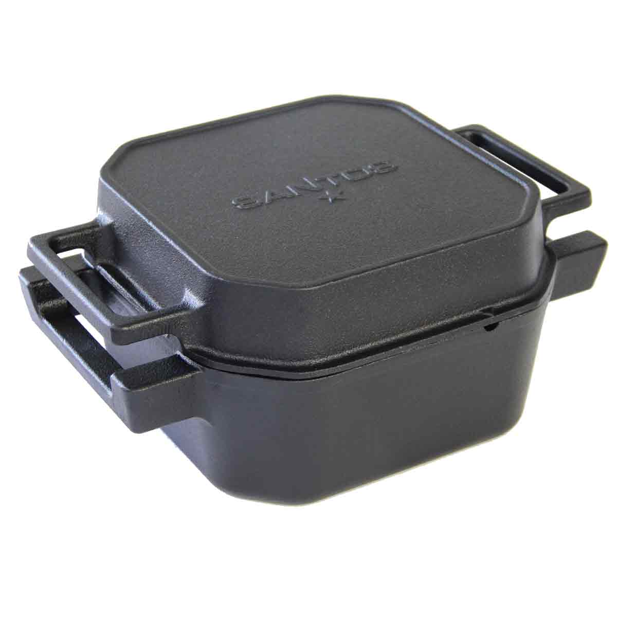 Gassgrill S-518 Pro svart 5 brennere sidebrenner bakbrenner - SANTOS med opplyste brytere