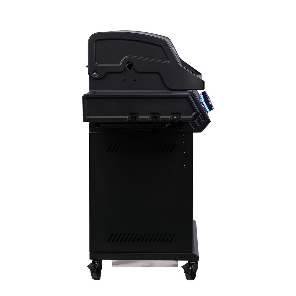 Gassgrill Santos S-518 PRO All Black 5 brennere støpejernsrist hjul