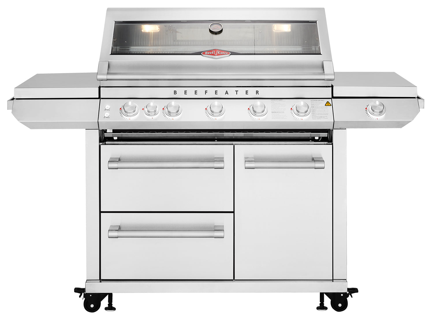 Gassgrill Signature 7000 5 brennere med sidebrenner - BeefEater forfra