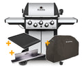 Gassgrill Signet 390 med dreiespidd og grilltrekk 3 brennere forfra