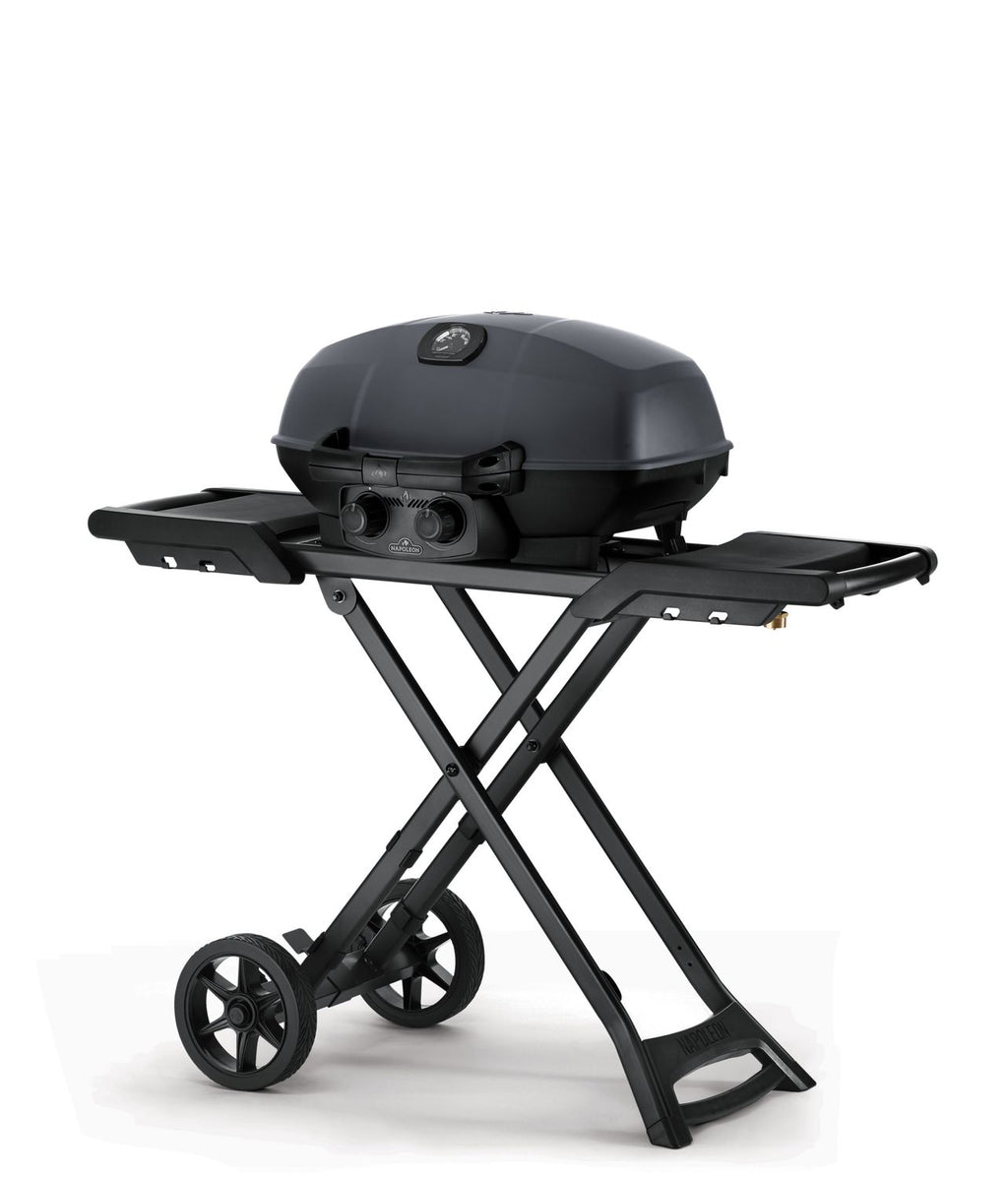 Gassgrill TravelQ PRO285X Phantom matt svart med vogn bakside