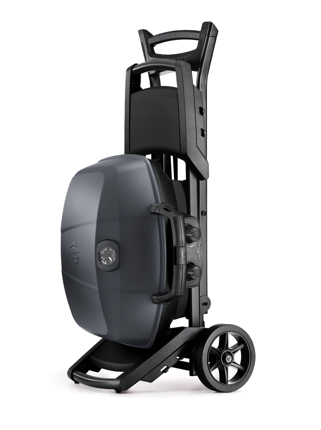 Nærbilde av ACCU PROBE termometer på Gassgrill TravelQ PRO285X Phantom matt svart med vogn